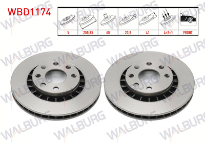 WALBURG WBD1174 Brake Disc Front Air 4 Bjn 255,85X23 — Brake Rotors & Drums