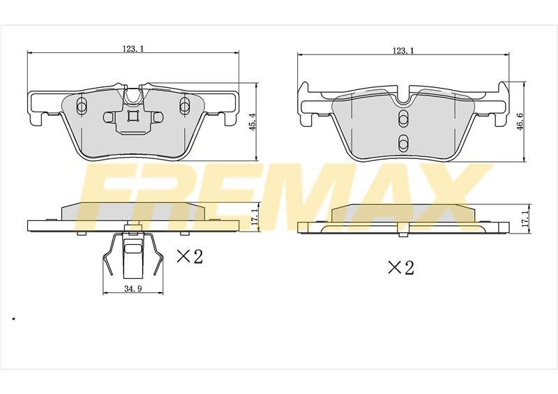Fremax FBP-1874 Rear Brake Pad (Corbon Formula) BMW F20-F21-F22-F23-F30-F31-F32-F33-F36-F80-F33-F80 2010-2018 — Brake Pads