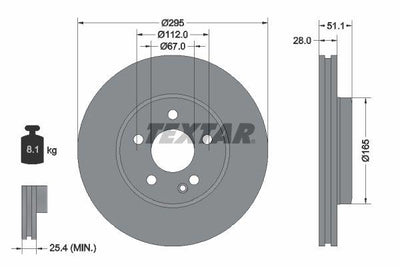 Textar 92254803 Brake Disc 176 /246 /117 /156 Front 4 Matic — Brake Rotors & Drums