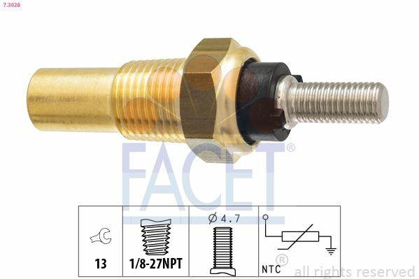 FACET 7.3028 - Coolant Temperature Sensor for Ford Dodge Anadol — Temperature Sensors & Switches
