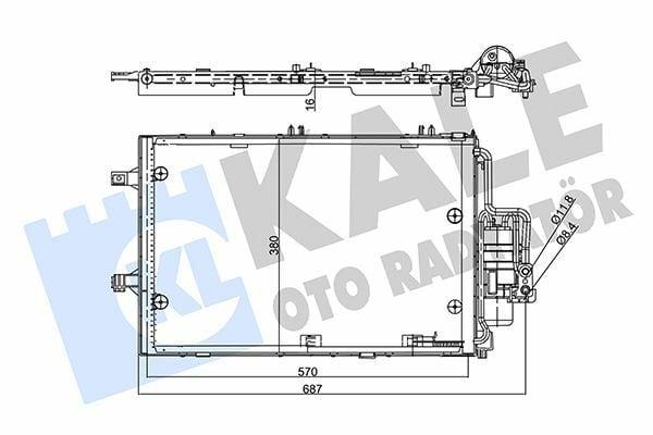 Kale Car Radiator Condenser 358255 - Compatible with Opel Combo, Corsa C, Tigra (2001-2004) — Condensers & Evaporators