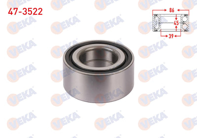 Veka 47-3522 Front Wheel Bearing Left-Right ABS Okuyuculu 45X86x39 Renault Traffic II 1.9 dCi-2.0 dCi 2001-2 — Wheel Bearings