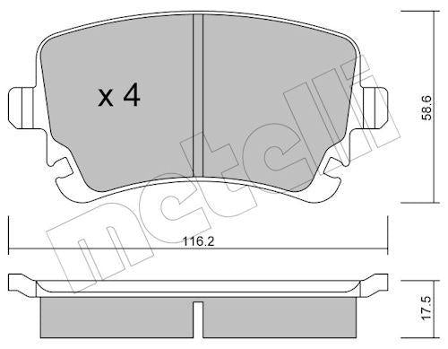 Metelli 22-0554-2 Rear Brake Pad VW — Brake Pads