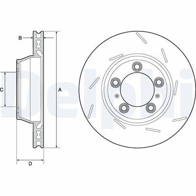 Delphi BG9165C Disc Rear Right (Ad) 10-Panamera Coated (Box&Price:Single) (Ø=330) | 1 Piece