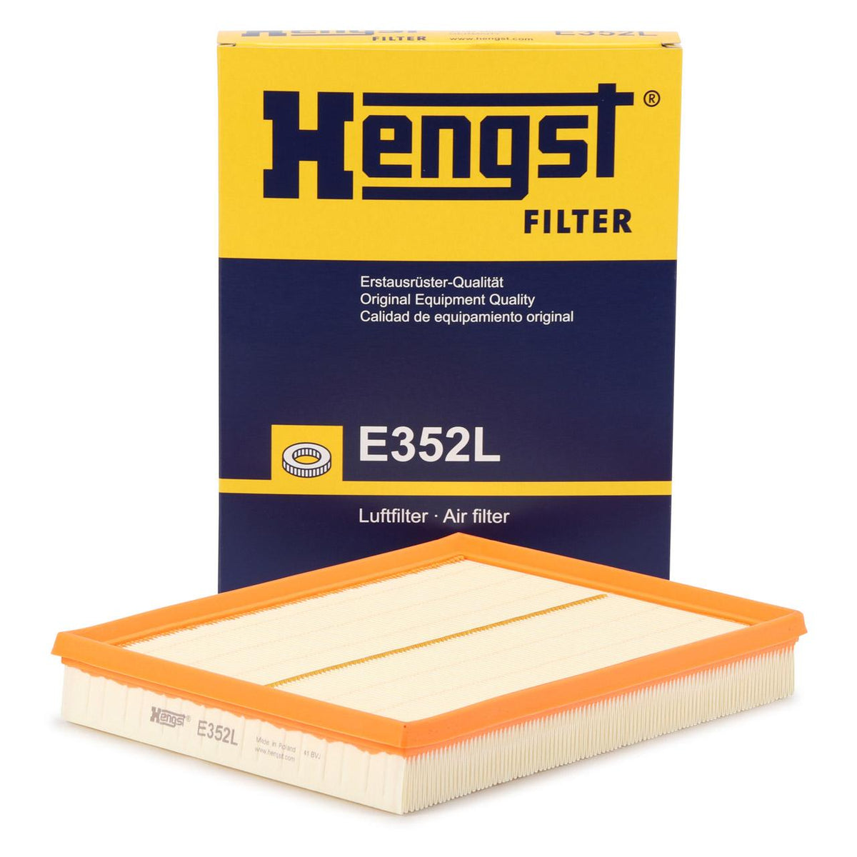 Hengst E352L Air Filter Opel Astra G / Astra H / Zafira B – Z14XE, Z16XE and 2 more models — Air & Cabin Filters