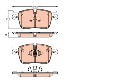 TRW GDB2145 Front Brake Pad Jaguar F-Pace/XE/XF 2015-17 Range Rover Velar — Brake Pads