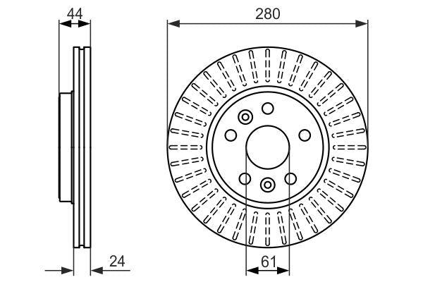 Bosch 0986479611 Renault Megane II 2.0 dCi Front Brake Disc 06-09 — Brake Rotors & Drums