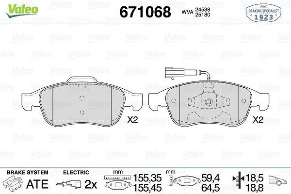 Valeo 671068 Brake Pad Front Alfa Giulietta 10 — Brake Pads