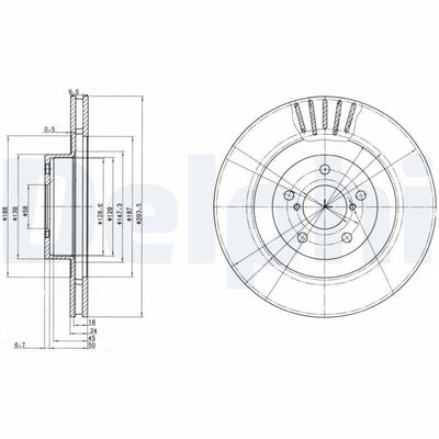 Delphi BG3413 Brake Disc Front Forester 02 > Impreza 04 > 11 Legacy 09 > Outback 03 > Xv 12 > Air 294mm