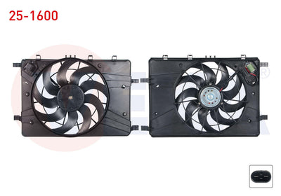 Veka 25-1600 Fan Motor (Su + A/C) with Shroud Heated Opel Astra J 1.3 CDTi 2009-2016 — Motors, Pumps & Antennas
