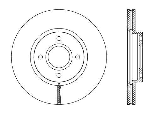 MGA 50444 Brake Disc Front Air Grooved 278-4 (Ford: Courier Bmax 14 -) — Brake Rotors & Drums