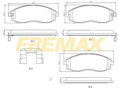 Fremax FBP-1758 Front Brake Pad (Corbon Formula) Hyundai Starex / Libero 1998-2002 — Brake Pads