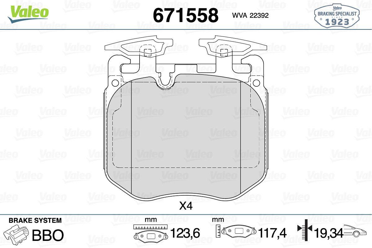 Valeo 671558 Brake Pad Front BMW G20 G30 G11 G12 G05 G06 G07 X5 X6 X7 — Brake Pads