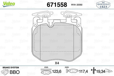 Valeo 671558 Brake Pad Front BMW G20 G30 G11 G12 G05 G06 G07 X5 X6 X7 — Brake Pads