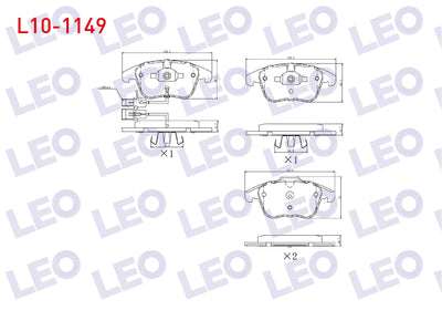 LEO L10-1149 Brake Pad Front with Connector Audi A4 (8K2, B8) 1.8 TFSI 2007-2015 / A4 (8K2 and 2 more models — Brake Pads