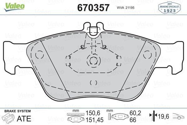 VALEO 670357 Front Brake Pads