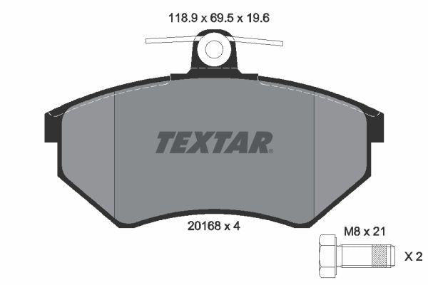Textar 2016804 Brake Pad VW Golf III GTI Pass / A4 / A6 Front without Connector — Brake Pads