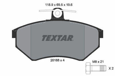 Textar 2016804 Brake Pad VW Golf III GTI Pass / A4 / A6 Front without Connector — Brake Pads