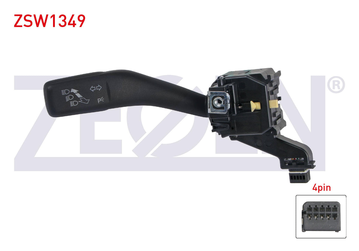 Zegen ZSW1349 Headlight Turn Signal Kumanda Arm 4 Pin Golf V-VI-Caddy III-Jetta III-Scirocco-Tigu — Tail, Signal & Reflectors