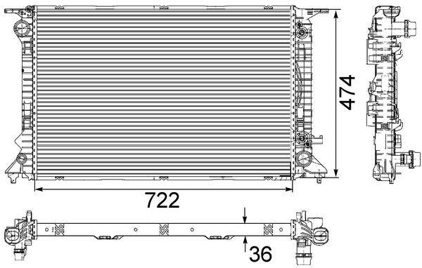 Mahle CR912000S Su Radiator Vag A4 A5 Q5 Macan 07-18 — Radiators & Fans