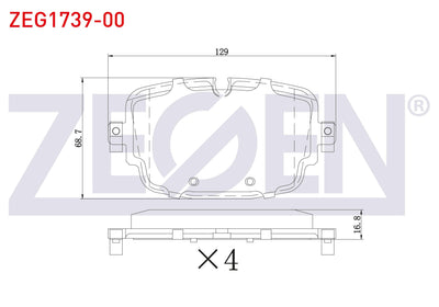 Zegen ZEG1739-00 Brake Pad Rear Audi Q7 3.0 TDI 2015 — Brake Pads