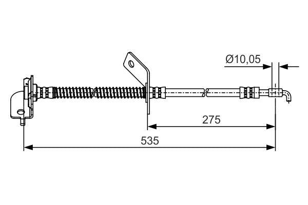 Bosch 1987481414 Brake Hose Front Left 08- i30-Ceed — Brake Hydraulics