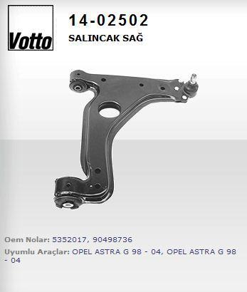 Votto 14-02502 14.02502 /Control Arm Right (Opel: Astra G /Astra H /Vectra B /Zafira) — Control Arms & Ball Joints