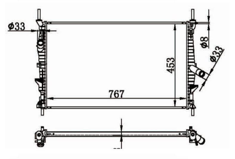 MGA 80567 Ford Transit Custom V362 2.2 12 - Su Radiator — Radiators & Fans