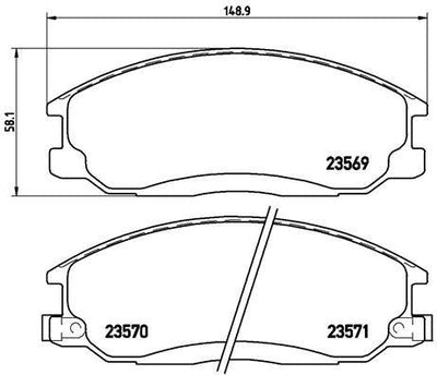 Brembo P30013 Brake Pad Brake Front-Ssangyong Actyon 08-12Kyron 08-12Hyundai Santafe 01-06Trajet 01 Low-Met — Brake Pads