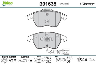 Valeo 9001002 Fte Front Brake Pad-Kablolu-17,2 mm (VW Caddy 04-15 Golf 04-14 Passat 06-11 Polo 10 — Brake Pads
