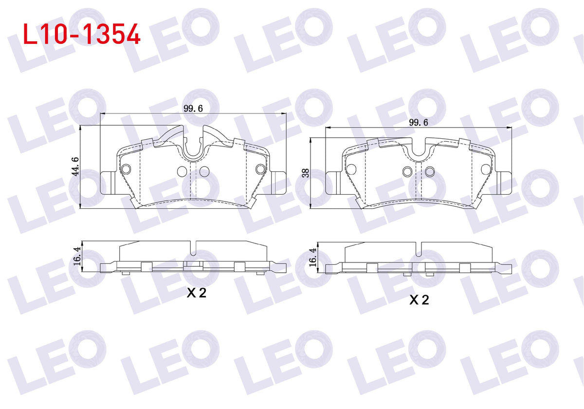 LEO L10-1354 Brake Pad Rear Mini Cooper One (F56) 1.2 2013-/ Mini Cooper One (F56) 1.5 2013-/ Mini Cooper S (F56 — Brake Pads