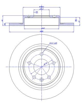 MGA 50463 Brake Disc Rear 292-5-(Opel: Astra J 2009 > Chevrolet: Cruze 2009 >) — Brake Rotors & Drums