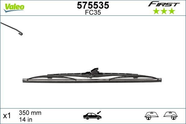 Valeo 575535 Wiper Blade 350mm Niva Uno 83-89 Rear — Wipers