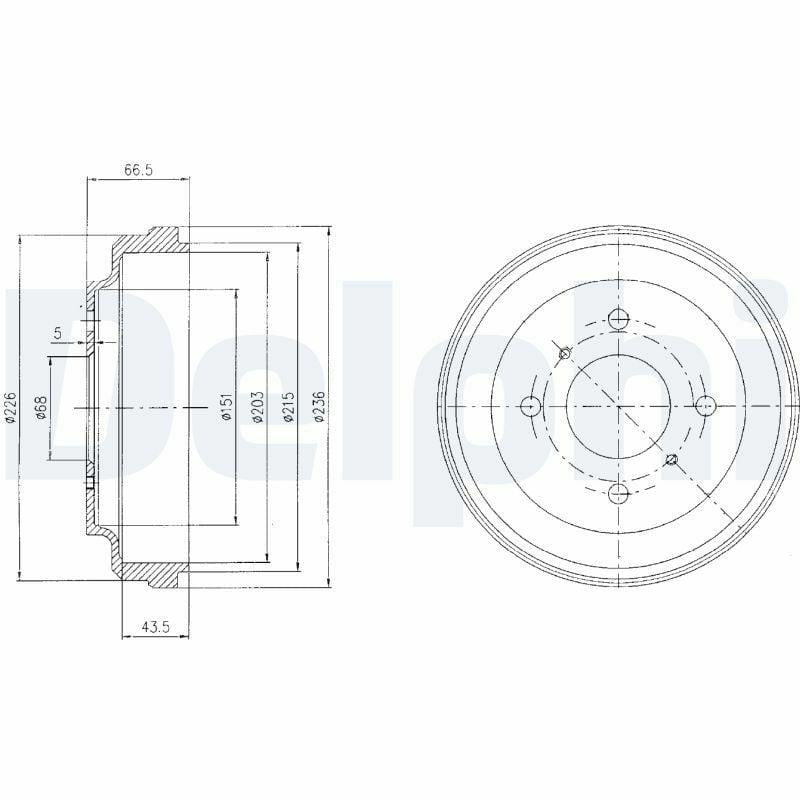 Delphi BF481 Brake Drum - Inner Brake Drum — Brake Rotors & Drums