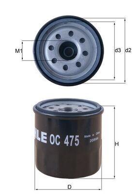 Mahle OC475 Oil Filter Renault Clio I-II-Twingo-Kangoo 1.2 — Oil Filters