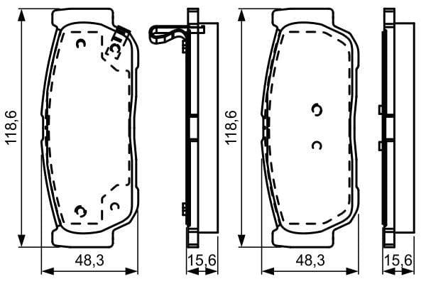 BOSCH 0986495315 Rear Brake Pad Set - Disc Brake for 06-Radius 2.7Xdi 20V 163Hp — Brake Pads