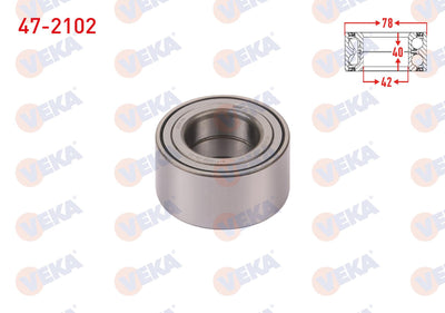 Veka 47-2102 Front Wheel Bearing Left-Right 42X78x40 Hyundai i30 1.4i-1.6i-1.6 CRDi 2007-2011 / Kia Ceed 1.4 — Wheel Bearings