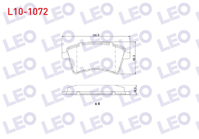 LEO L10-1072 Brake Pad Front Renault Kangoo (Kw0 / 1) 1.5 dCi 2008-/ Mercedes Citan (415) 109 CDI 2012-/ Citan ( — Brake Pads