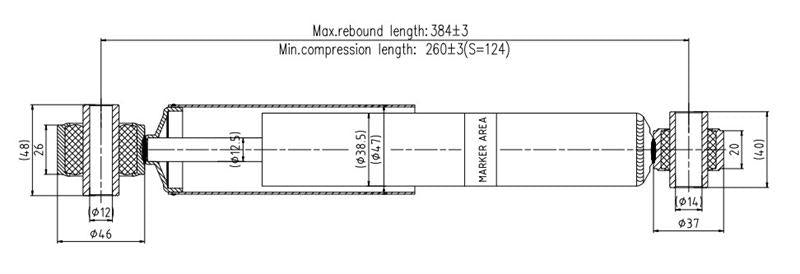 Votto A-1401G A.1401G /Shock Absorber Rear Right /Left-(Opel: Astra G 1.6 16V 1998-2005) — Shocks & Struts