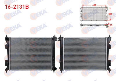 Veka 16-2131B Water Radiator Brazing Hyundai Accent Blue 1.6 CRDi M-T 2012 — Radiators & Fans