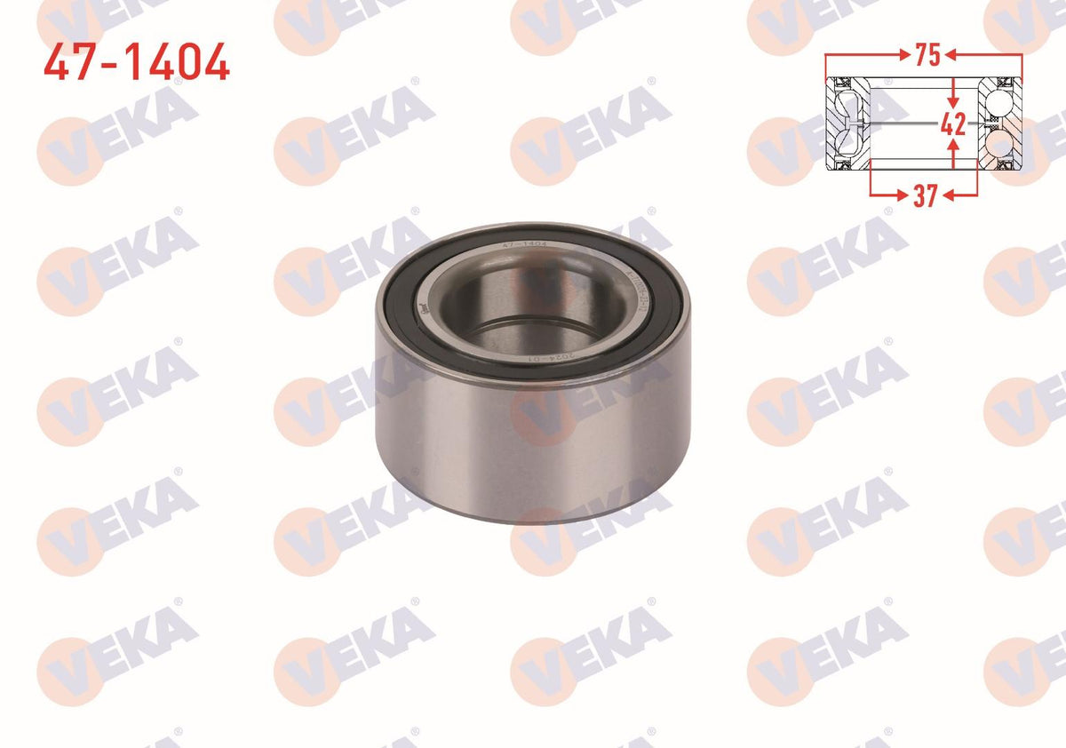 Veka 47-1404 Rear Wheel Bearing Left-Right 42X75x37 BMW 3 Series (E90) 320 D-320i-316i-318i 2005-2011 / 3 Se — Wheel Bearings