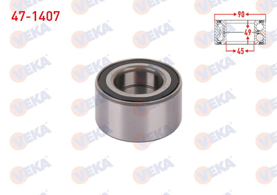 Veka 47-1407 Front Wheel Bearing Left-Right ABS Okuyuculu 49X90x45 BMW 3 Series (E90) 320 D-330 Xd-335 Xi X — Wheel Bearings