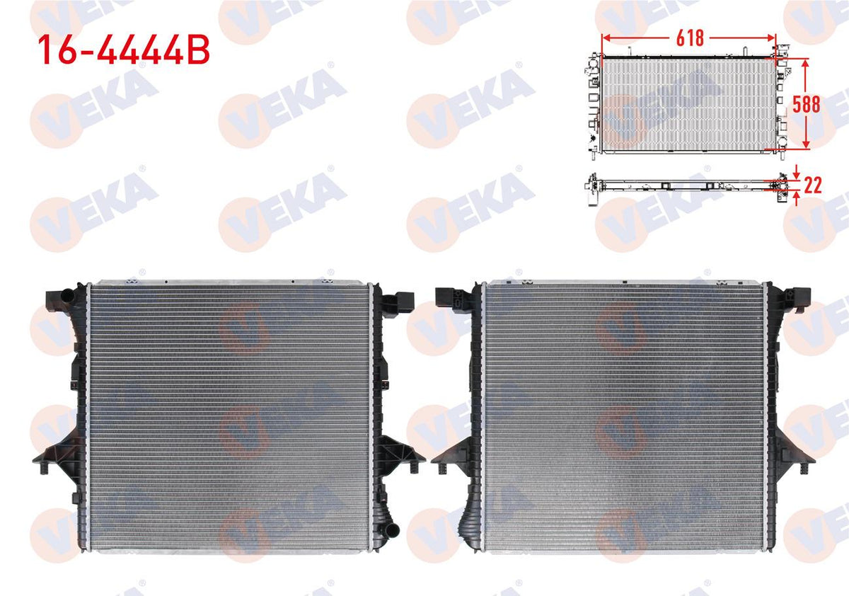 Veka 16-4444B Su Radiator Brazing Volkswagen Amarok 2.0 TDI M-T Ac + /-2010 — Radiators & Fans