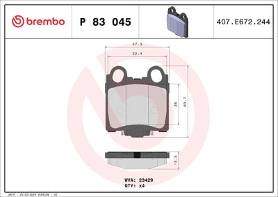 Brembo P83045 Brake Pad Rear Low-Met Toyota — Brake Pads
