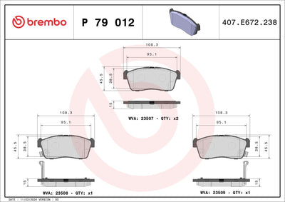 Brembo P79012 Brake Pad Front Low-Met Chevrolet — Brake Pads