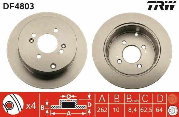 TRW DF4803 Disc Rear — Brake Rotors & Drums