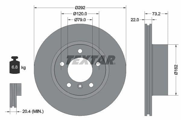 TEXTAR Brake Discs 92132805 - Front Disc Set for E87 / E90 Models — Brake Rotors & Drums