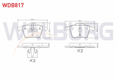 WALBURG WDB817 Brake Pad Rear Volvo Xc90 I 2.5 T 2002-2014 — Brake Pads