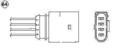 NGK 0491 Lambda (Oxygen) Sensor (1686mm 4B) (Oza510-V1) Volkswsgen Polo Seat Ibiza III 14 16V 98-05 Aub A — Oxygen & Air-Fuel