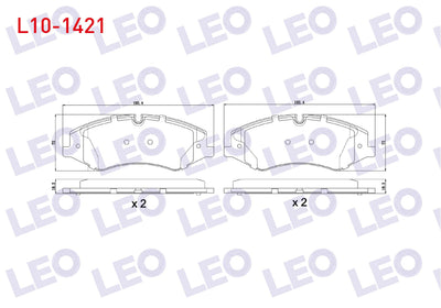 LEO L10-1421 Brake Pad Front Land Rover Discovery IV (La) 3.0 TD 4X4 18.70mm 2010 — Brake Pads
